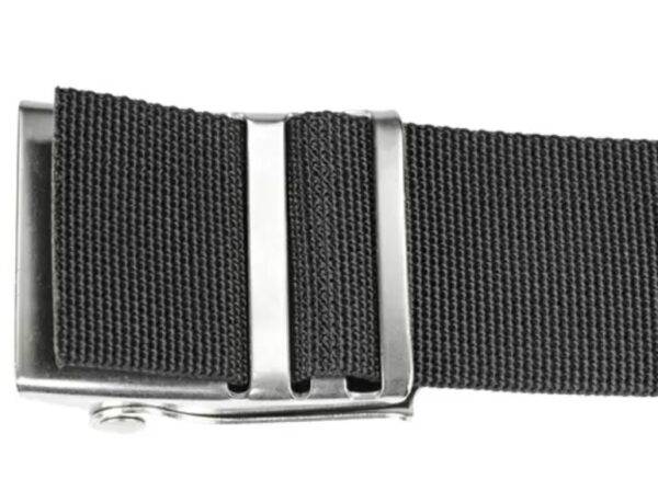 Sangle Noire ceinture de plomb boucle inox longueur 1,50m largeur 5 cm – Image 2