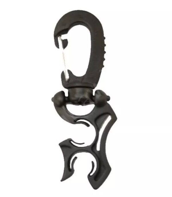 Mousqueton pivotant en plastique accroche flexible double