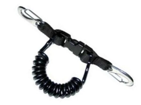 Spirale extensible avec 2 mousquetons VELA / INOX noir