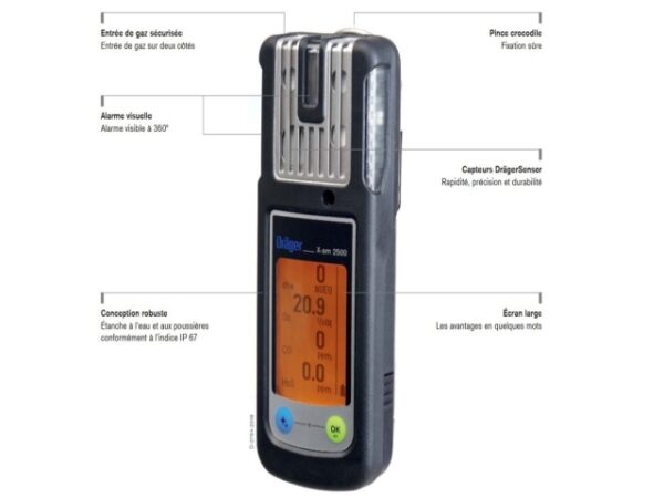 Détecteur X-am 2500 Multigaz FLEX avec batterie et chargeur