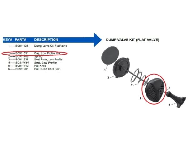 Bouchon de purge de gilet de stabilisation Aqualung profil bas