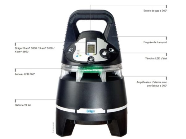 Balise Draeger X-zone 5800 868 MHz 24Ah Pompe intégrée ATEX – Image 2