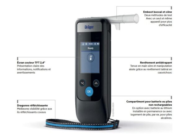 Détecteur Alcotest 7000 Draeger à batterie lithium rechargeable