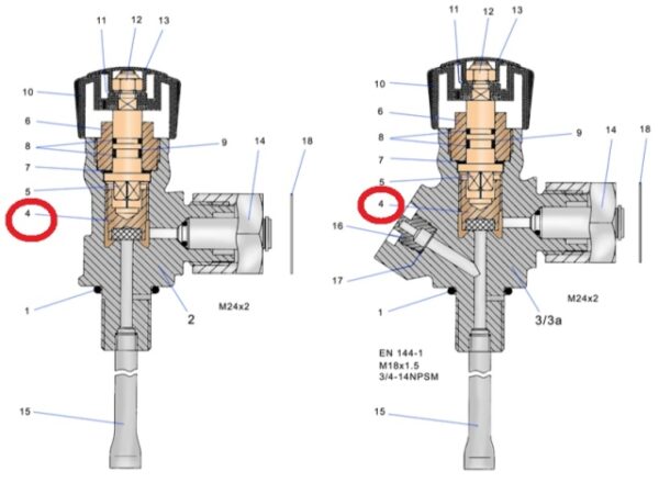 Clapet inférieure robinet droit avec ou sans manomètre – Image 3