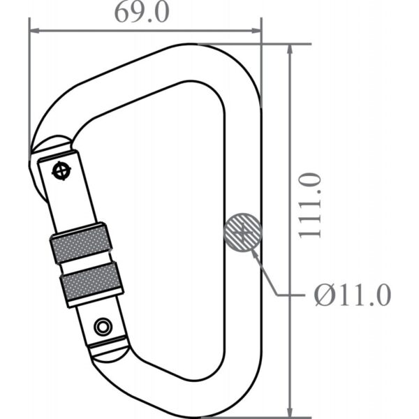 Mousqueton aluminium à verrouillage à vis - Type Keylock – Image 2