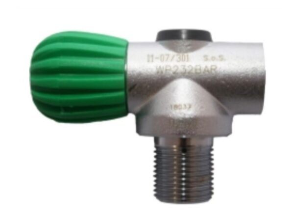 Robinet bouteille plongée en ligne pour Recycleur S.o.S une sortie 26x200 232b Nitrox O²